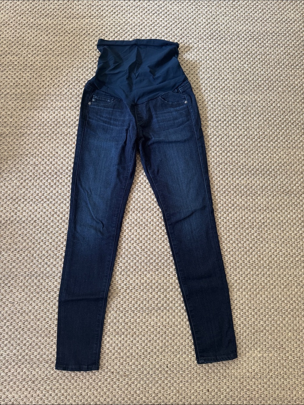 Ag Adriano Goldschmied Dark Blue Maternity Jeggings with Overband